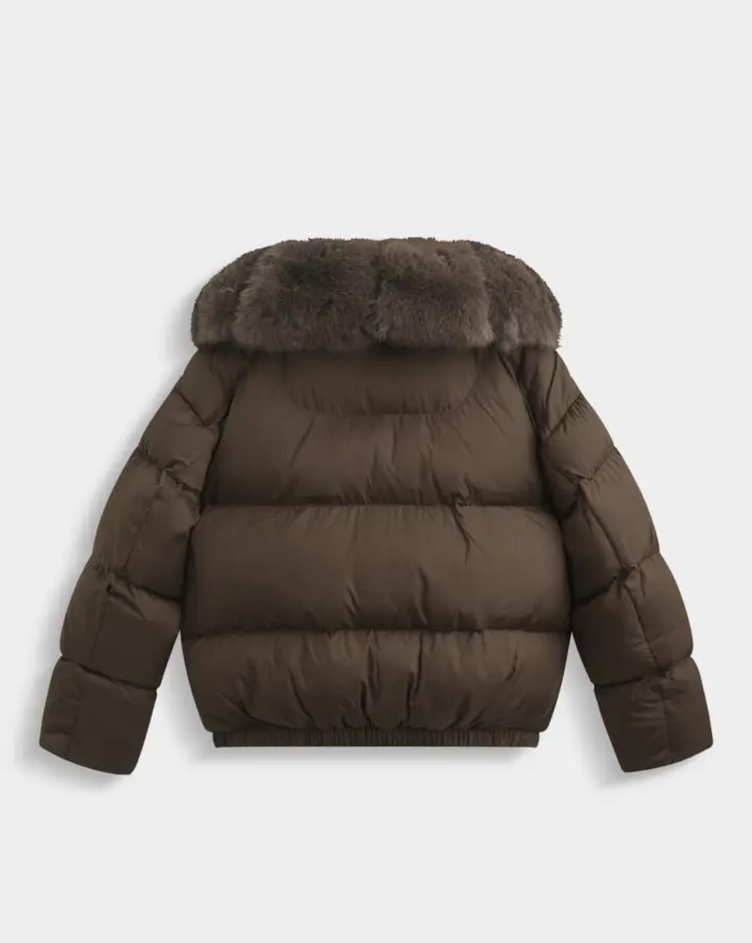 Short Down Jacket with Fur Collar