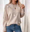 Lightweight Daisy Embellished Knit