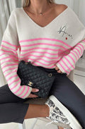 "AMOUR" Striped Oversized Knit