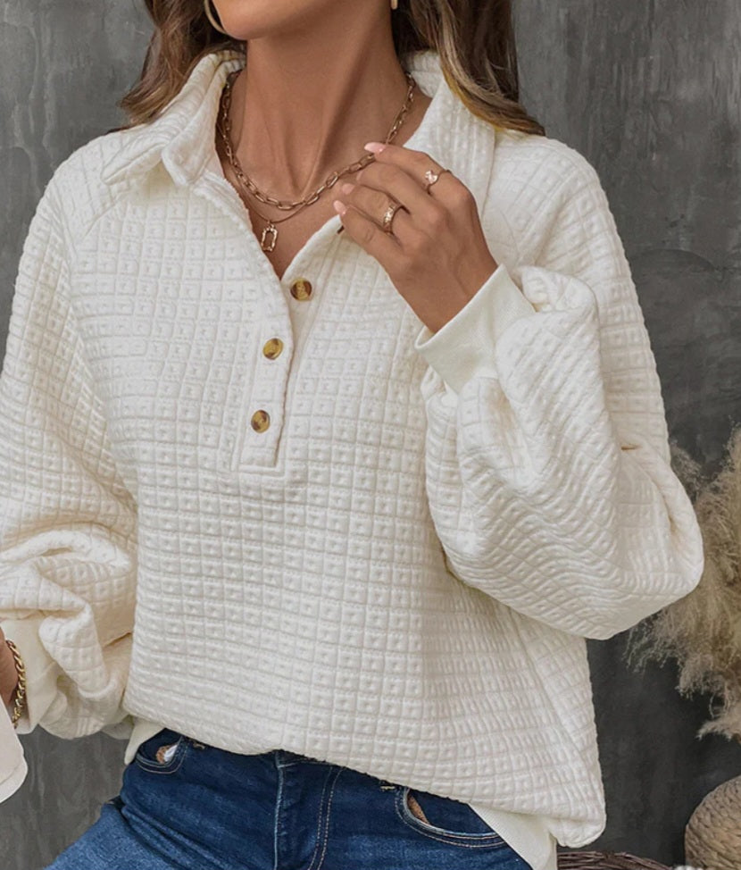 Cream Textured Sweat