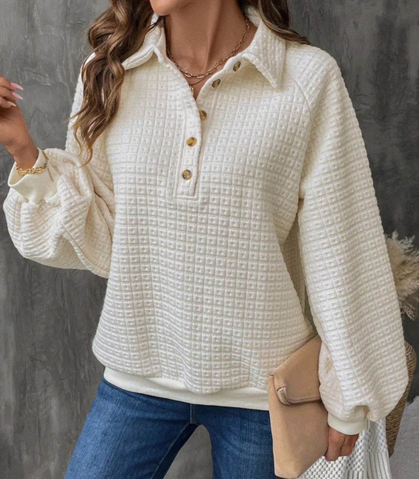 Cream Textured Sweat