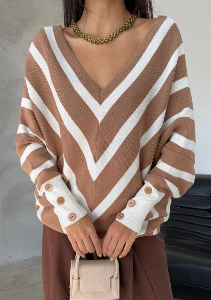 Off Shoulder Striped knit