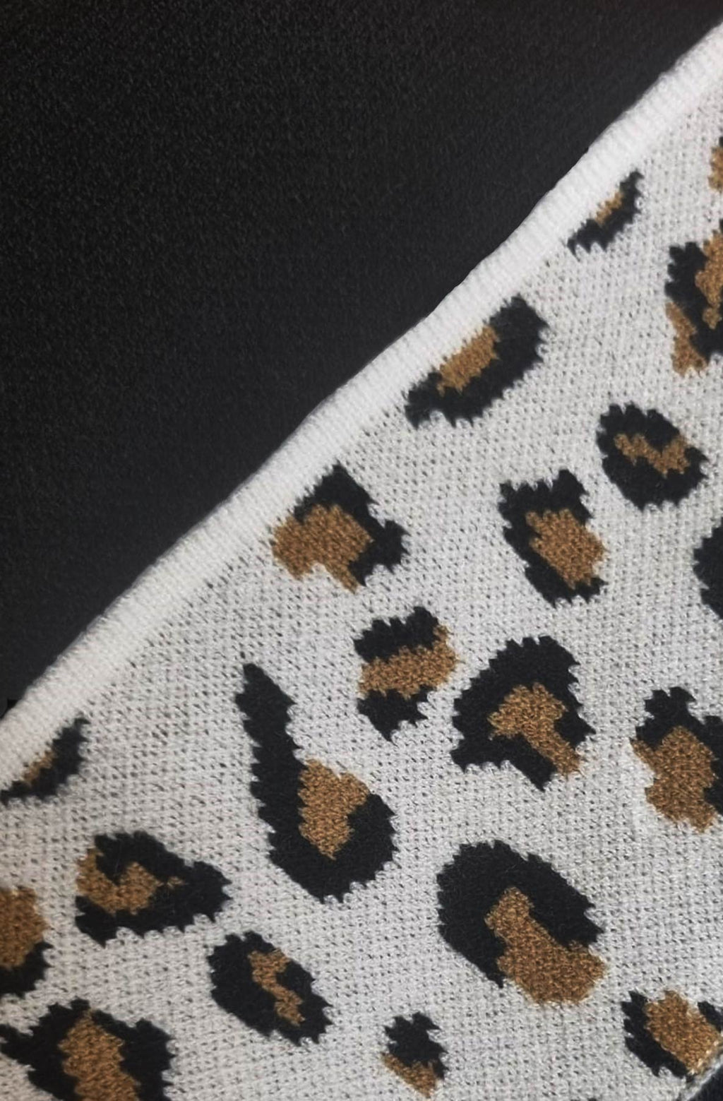 Oversized leopard Trim Knitted Top