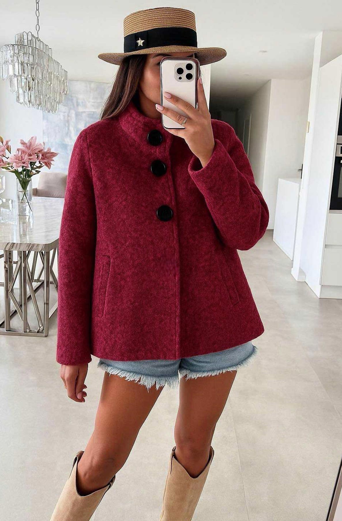 Cozy Boucle Cape Jacket