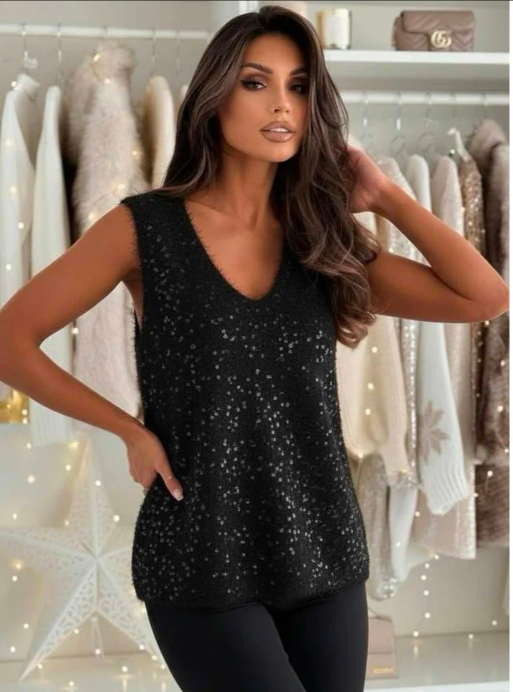 Sequin Sparkle Knit Top