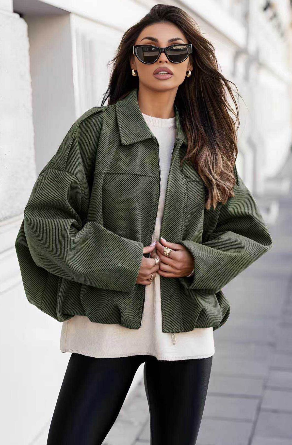 Roselle Textured oversized Jacket